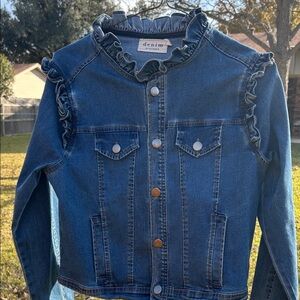 Denim by Ellison Ruffled Jacket Size M